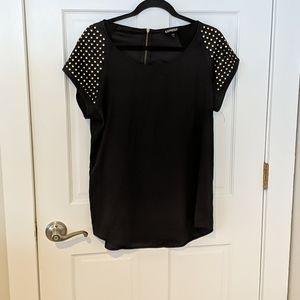 Black and gold express top
